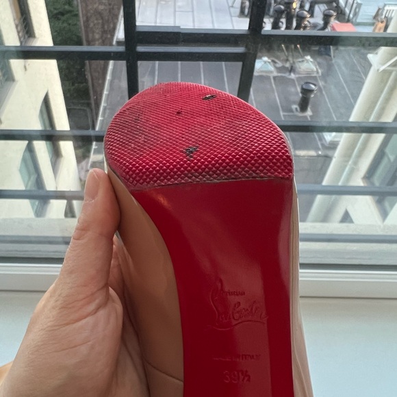 Christian Louboutin Nude Patent Peep-Toe Very Prive 120 Size 39.5 - Picture 5 of 7